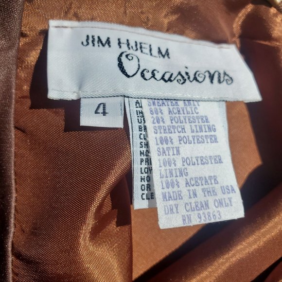 Vintage Jim Hjelm Occasions Tan/Brown Evening Gown with Cardigan Size 4 - Picture 15 of 16